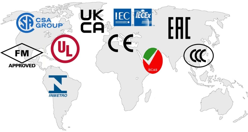 Hazardous Area Certification Regions